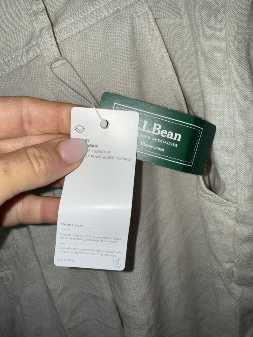 LL Bean Lakeside Linen Blend Pant Women 16 Reg Coastal Wide Leg NEW Pockets N - Picture 5 of 12